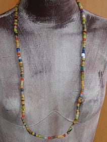 AFRICAN TRADE BEAD NECKLACE ROCK STONE LAPIDARY SPECIMEN