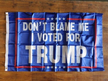 DONT BLAME ME I VOTED FOR TRUMP FLAG