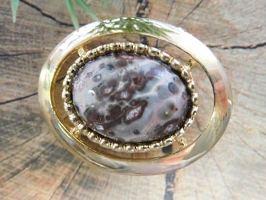 LEOPARD SKIN JASPER PENDANT ROCK STONE LAPIDARY SPECIMEN