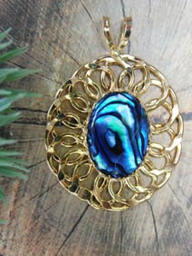 ABALONE PENDANT ROCK STONE LAPIDARY SPECIMEN