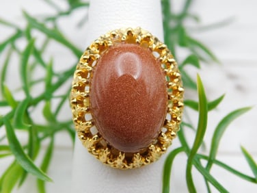 GOLDSTONE RING ROCK STONE LAPIDARY SPECIMEN