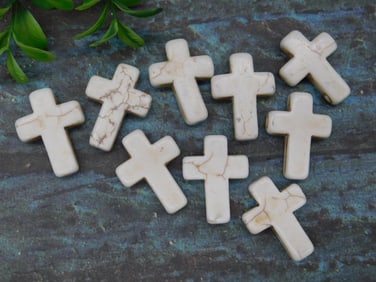 STONE CROSS BEADS ROCK STONE LAPIDARY SPECIMEN