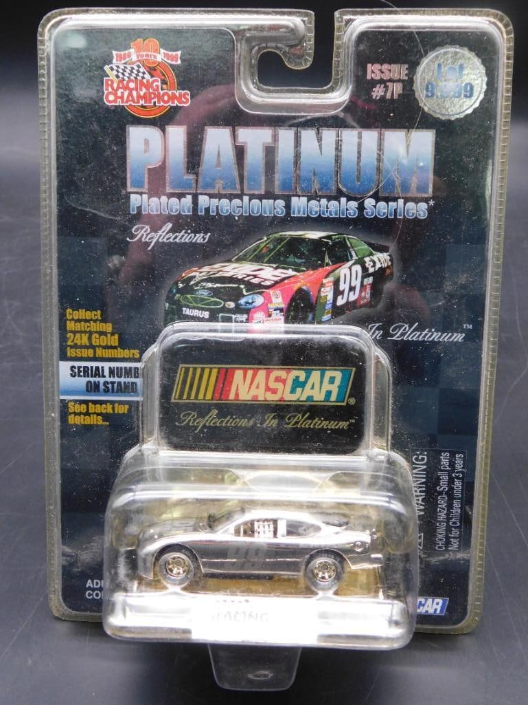 NASCAR Racing Champions Platinum Series Die-Cast Car 1:64: NASCAR Racing Champions Platinum Series die-cast car in 1:64 scale. Package indicates Issue #71P for 1999. Item is in original sealed blister packaging, showing minimal visible wear, and includes offi