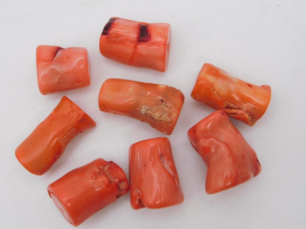 CORAL BEADS ROCK STONE LAPIDARY SPECIMEN: CORAL BEADS ROCK STONE LAPIDARY SPECIMEN