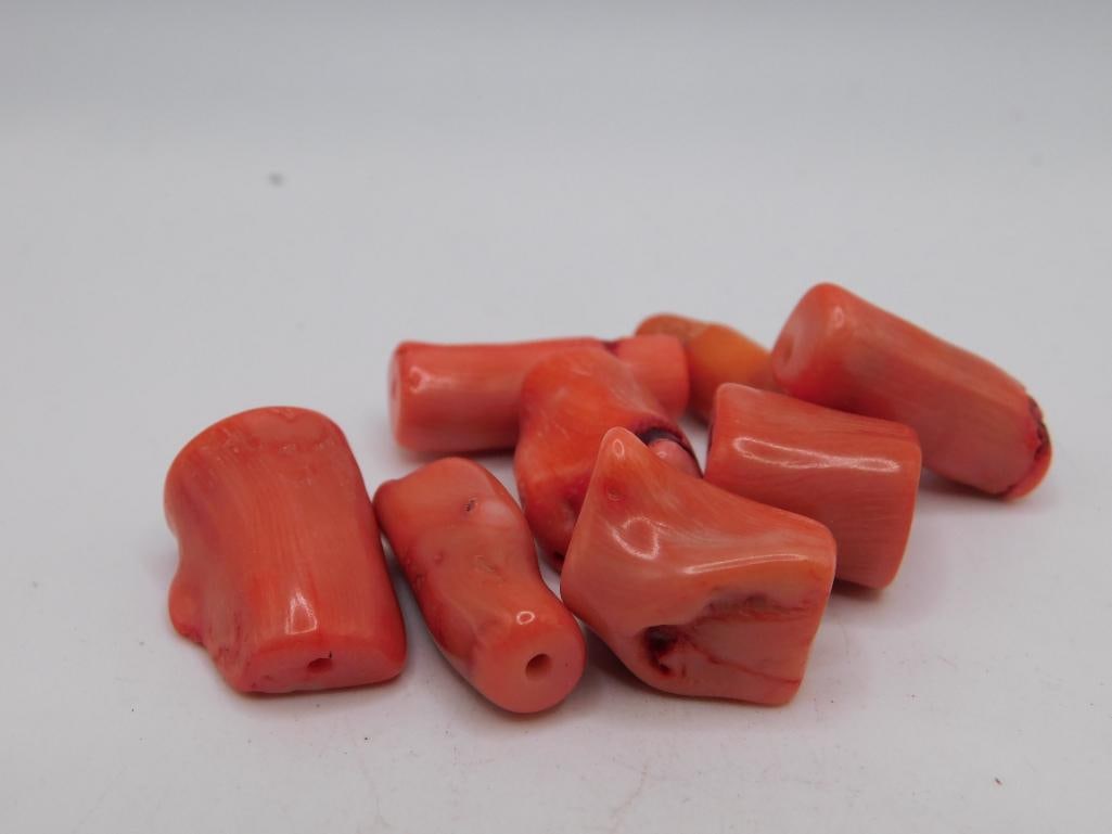 CORAL BEADS ROCK STONE LAPIDARY SPECIMEN: CORAL BEADS ROCK STONE LAPIDARY SPECIMEN