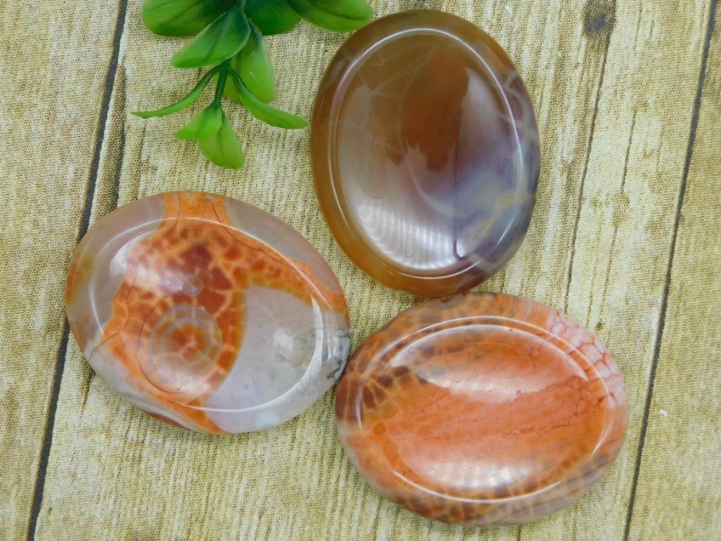 FIRE AGATE WORRY STONES ROCK STONE LAPIDARY SPECIMEN: FIRE AGATE WORRY STONES ROCK STONE LAPIDARY SPECIMEN