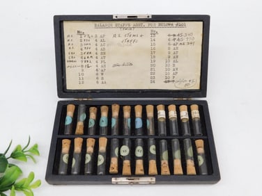 Vintage Balance Grains Assortment Set with Corked Vials WATCHMAKER WATCHMAKING TOOL