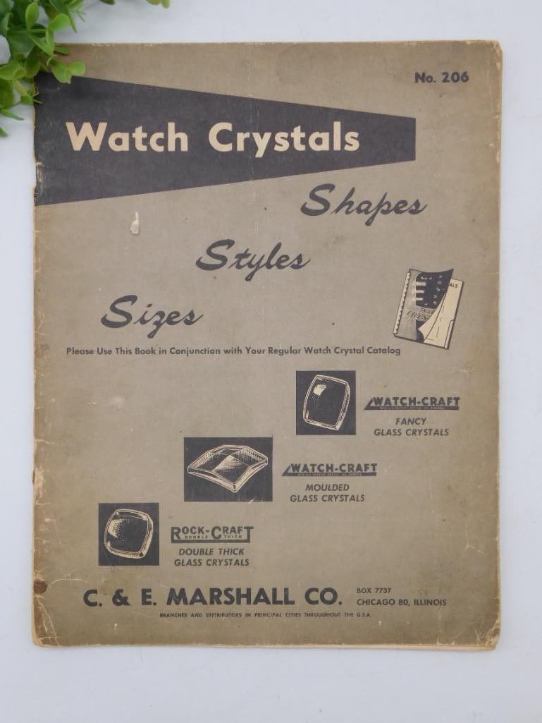 Vintage Watch Crystals Catalog No. 206 by C&E Marshall Co. WATCHMAKER WATCHMAKING TOOLS (1 of 4)