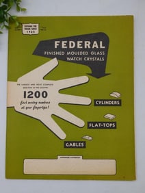 Vintage Federal Watch Crystal Catalog, Circa Mid-20th Century WATCHMAKER WATCHMAKING TOOLS