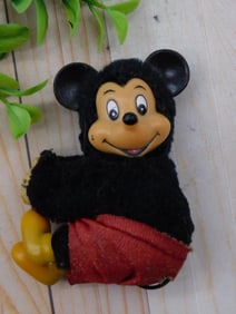 Vintage Plush Mouse Figurine with Red Shorts