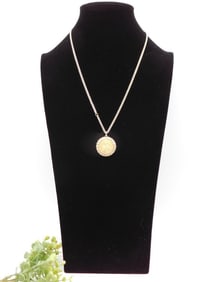 Gold-Tone Religious Pendant Necklace with Chain