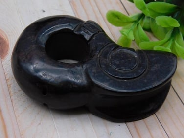 Carved JADE Stone Pendant with Circular Design ROCK STONE LAPIDARY SPECIMEN