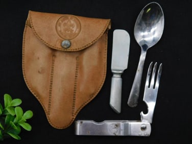 Boy Scouts of America Utensil Set with Leather Case