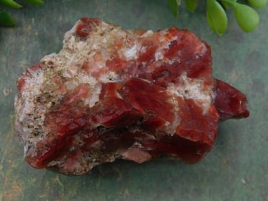 Raw Red Rock Mineral Specimen With White Accents