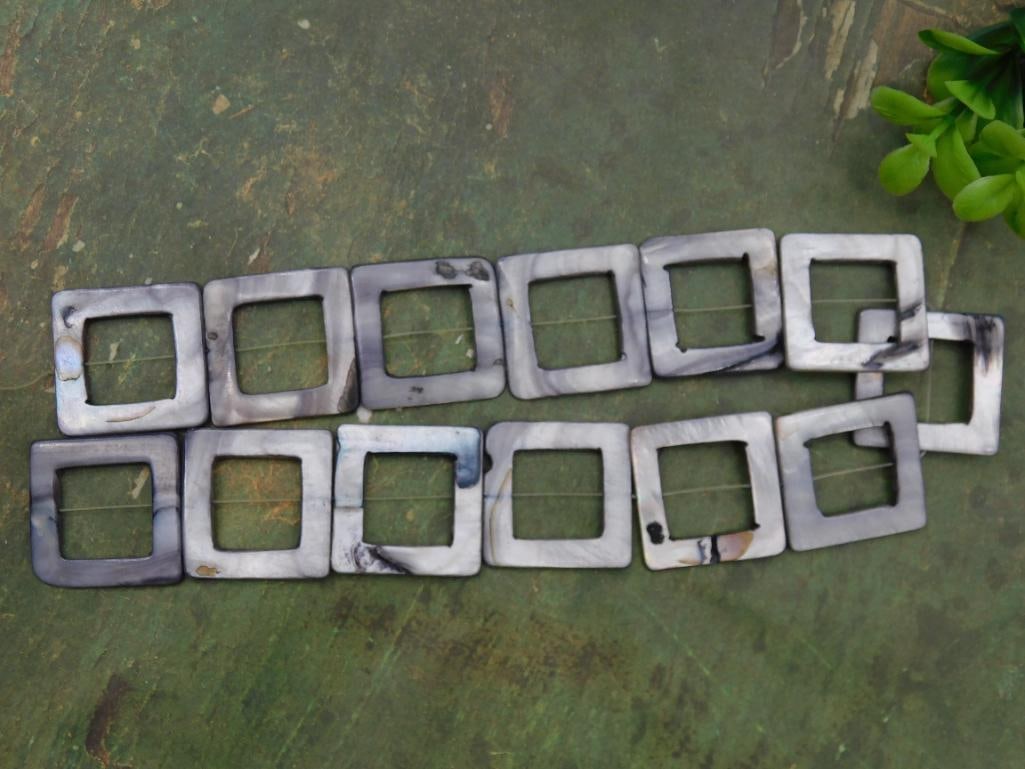 Irregular Square-Shaped Shell Beads Strand (1 of 3)