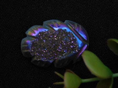 Iridescent Druzy Carved Cabochon ROCK STONE LAPIDARY SPECIMEN