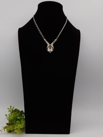 Silver-Tone Pendant Necklace on Chain
