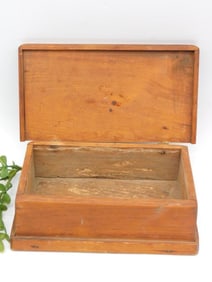 Vintage Wooden Hinged Box with Rustic Finish