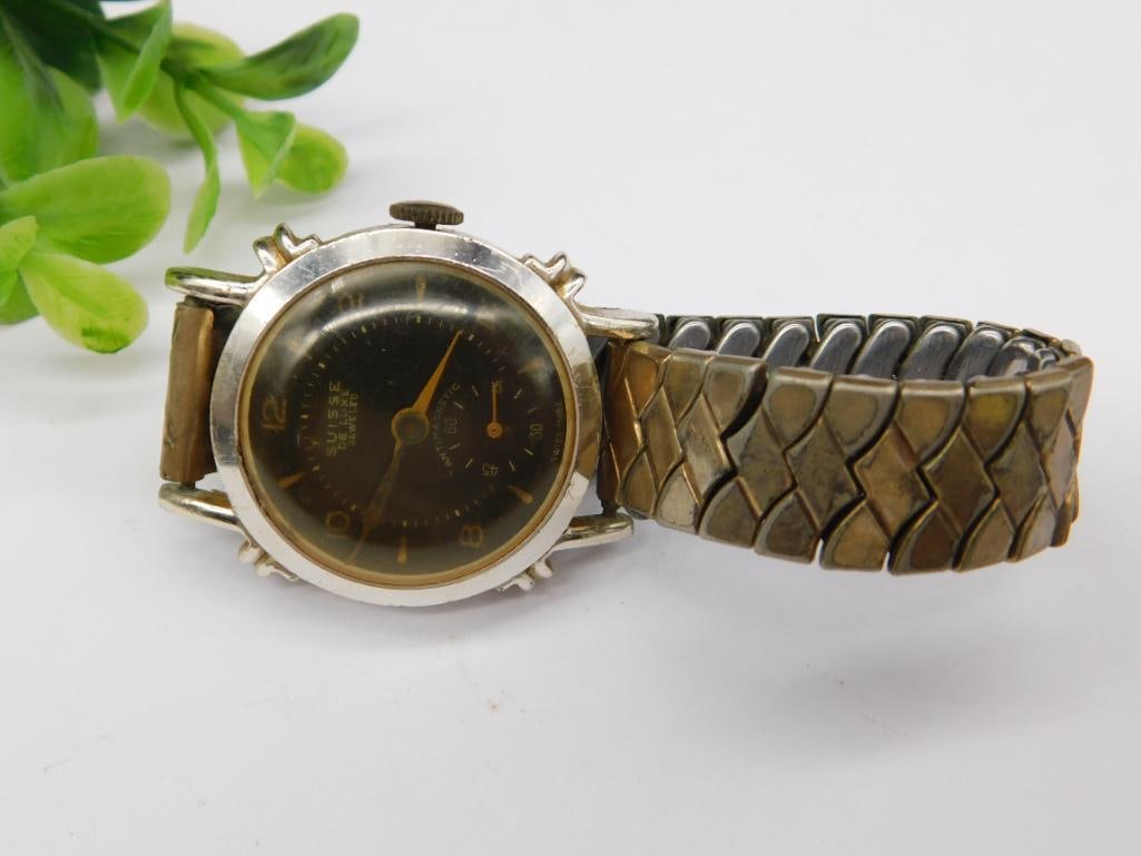 Vintage Benrus Suisse Deluxe Wristwatch with Expansion Band Watchmaker Watchmaking Tools (1 of 4)