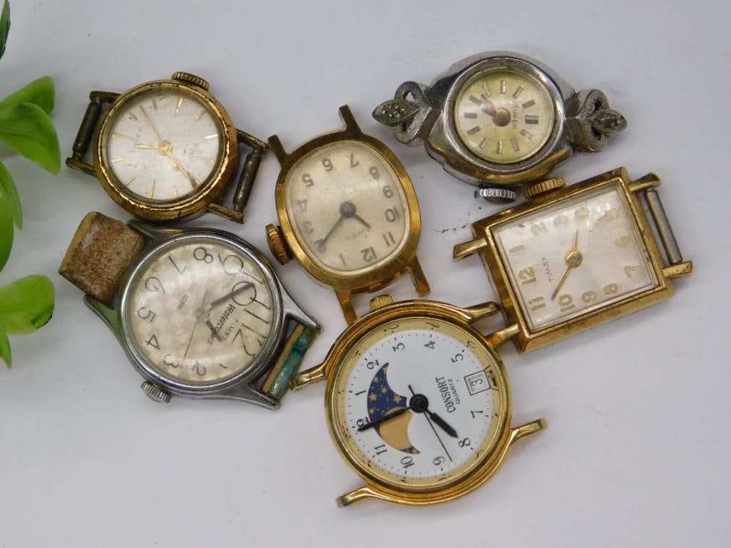 Six Vintage Wristwatches With Mixed Designs Watchmaker Watchmaking Tools (1 of 4)