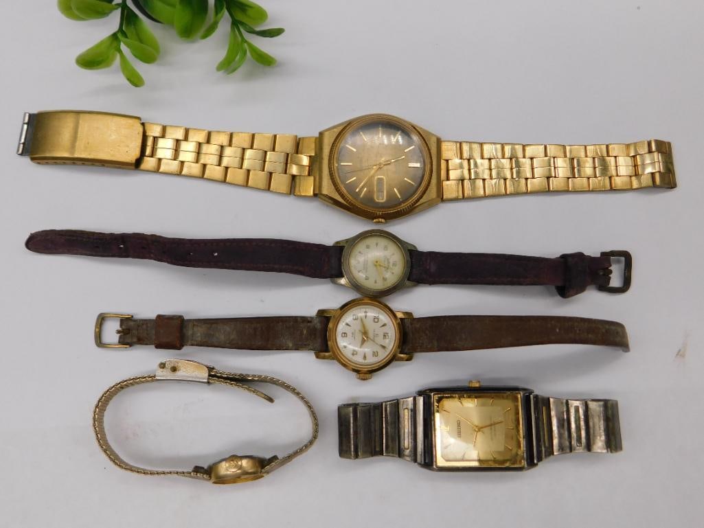 5 Vintage Watches Including Seiko and Tissot Watchmaker Watchmaking Tools (1 of 5)