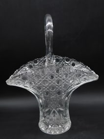 LE SMITH Pressed Glass Basket with Patterned Design
