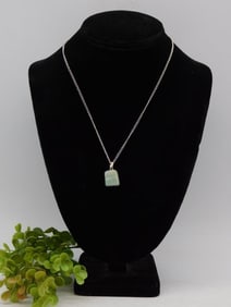 Necklace with Rectangular Amazonite Pendant ROCK STONE LAPIDARY SPECIMEN