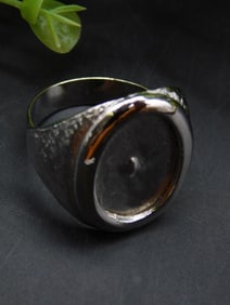 Mens Metal Ring, Size 10, Dark Silver Finish