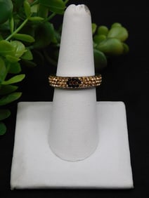 Gold Ring with Embedded Stones, Size 7