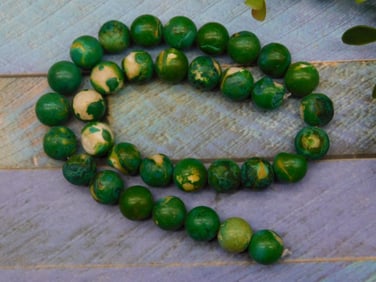 Green and Yellow Beads Rock Stone Lapidary Specimen