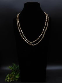 Double-Strand Beaded Necklace With Pearl and Crystal Accents