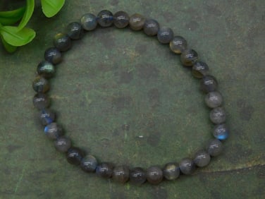 Labradorite Bead Stretch Bracelet Rock Stone Lapidary Specimen