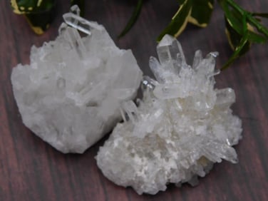 Two Quartz Crystal Cluster Specimens Rock Stone Lapidary Specimen