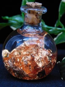 Copper Flakes in Bottle Rock Stone Lapidary Specimen