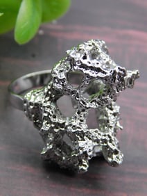 Silver-tone Hammered Fashion Ring