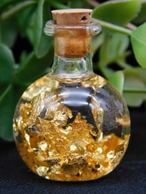 Gold Flakes in Bottle Rock Stone Lapidary Specimen