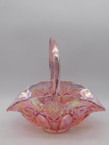 L.E. Smith Glass Basket Vintage Antique