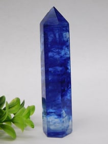 Blue Quartz Tower Obelisk Rock Stone Lapidary Specimen