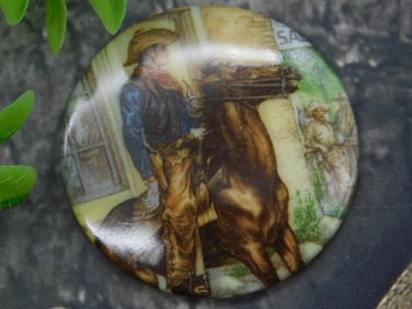 Cowboy and Horse Cabochon
