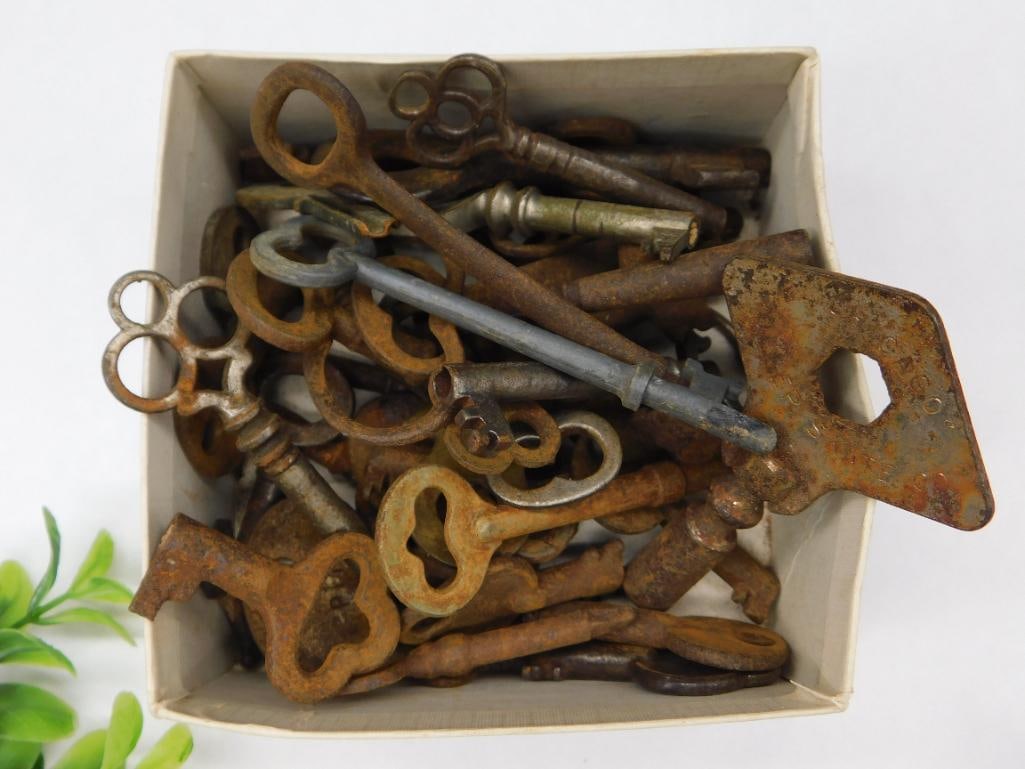 Large Mixed Lot of Skeleton Keys Vintage Antique: Large Mixed Lot of Skeleton Keys Vintage Antique