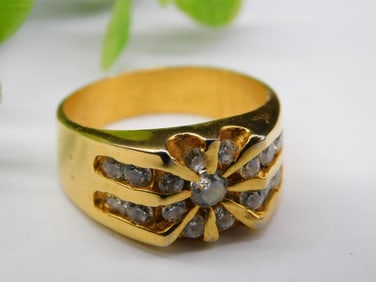 Sterling Silver Fashion Ring Rock Stone Lapidary Specimen