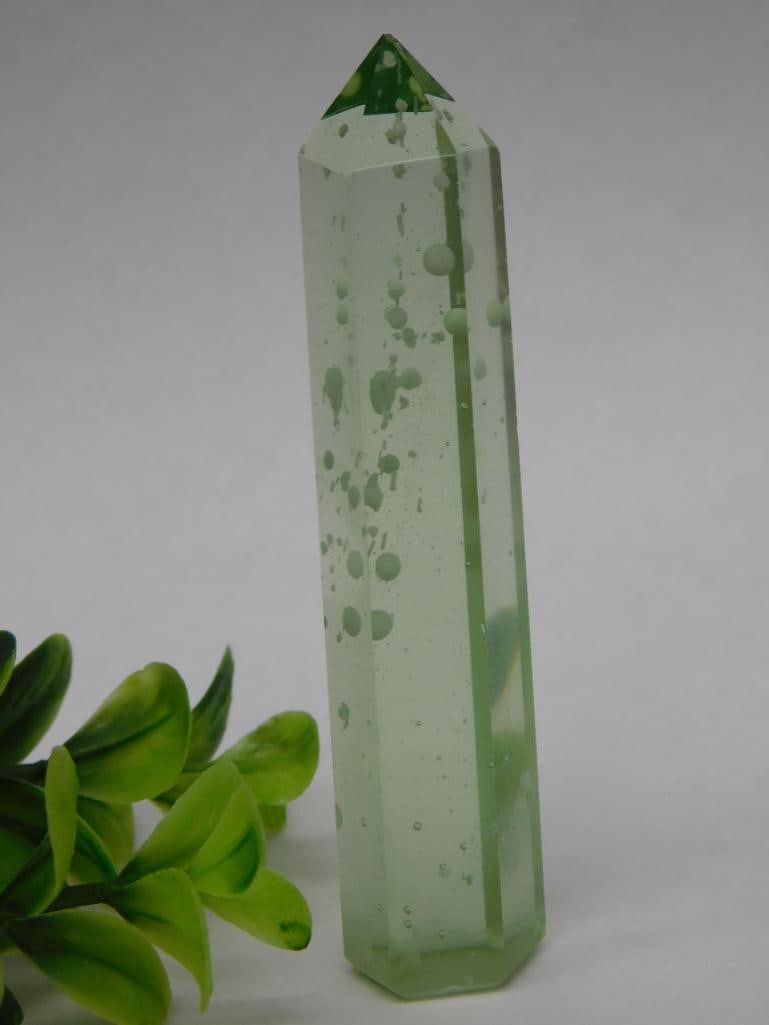 Green Stone Tower Obelisk Rock Stone Lapidary Specimen: Green Stone Tower Obelisk Rock Stone Lapidary Specimen