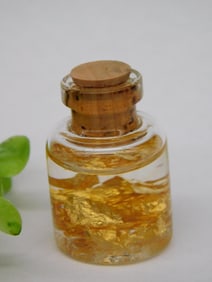 Gold Flakes in Bottle Rock Stone Lapidary Specimen