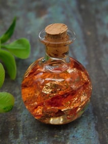 Copper Flakes in Bottle Rock Stone Lapidary Specimen