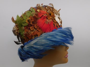 Vintage Feather Hat Antique Style