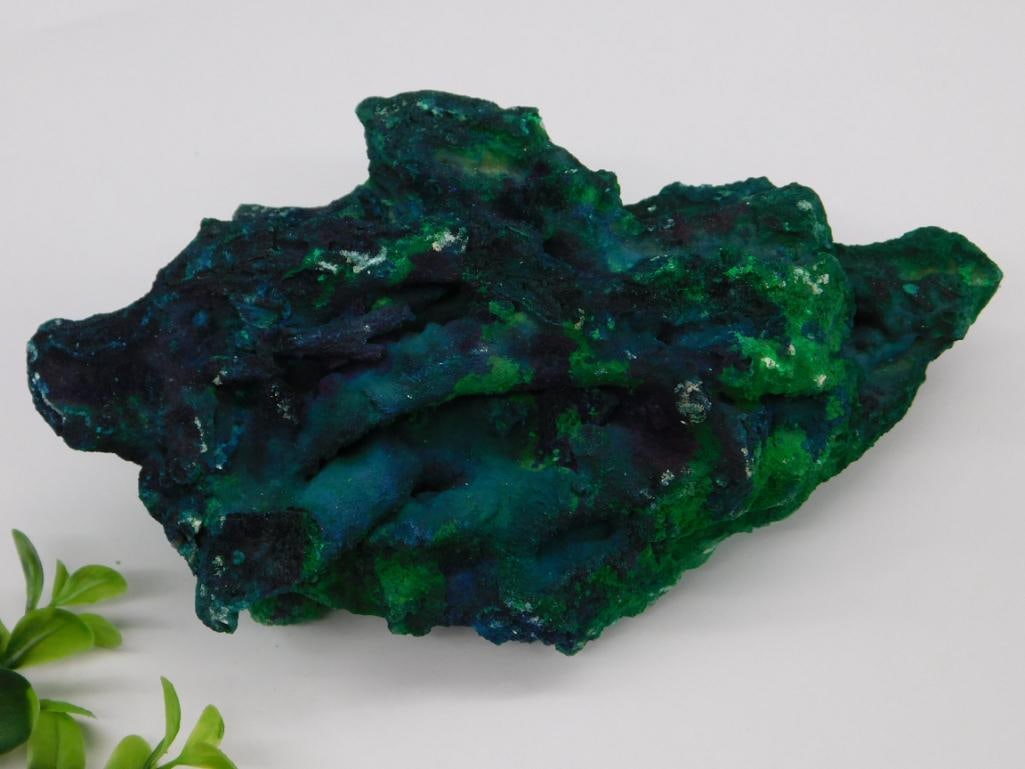 Azurite and Malachite Mineral Specimen Rock Stone Lapidary Specimen: - Natural mineral specimen combining azurite and malachite. | - Features vibrant natural blue and green hues characteristic of the minerals. | - Display-ready piece with dynamic formations and textura