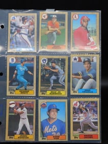 9 Vintage Baseball Cards in Plastic Sleeves