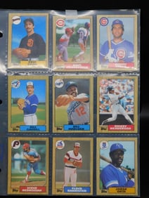 9 Vintage Baseball Cards in Protective Sheet