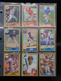 9 Topps Baseball Cards in Plastic Sleeve