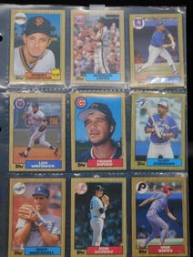 9 Vintage Baseball Cards in Binder Sleeves